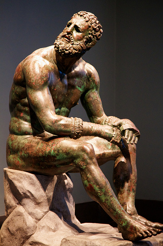example of self-control, the Greek boxer