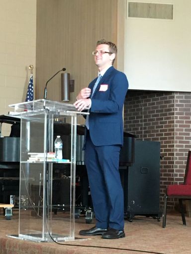 Jason Barney presents a keynote address