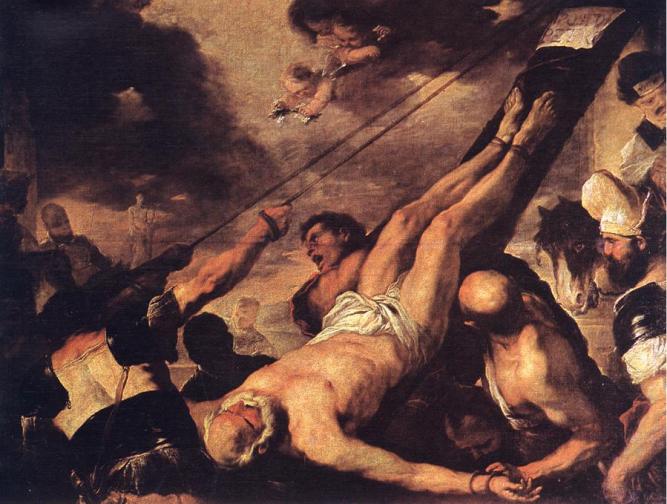 Peter suffering crucifixion